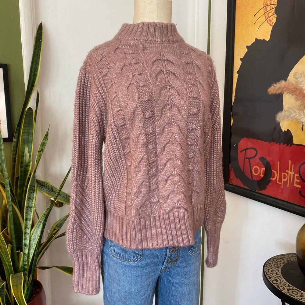Cable Knit Sweater - Mauve